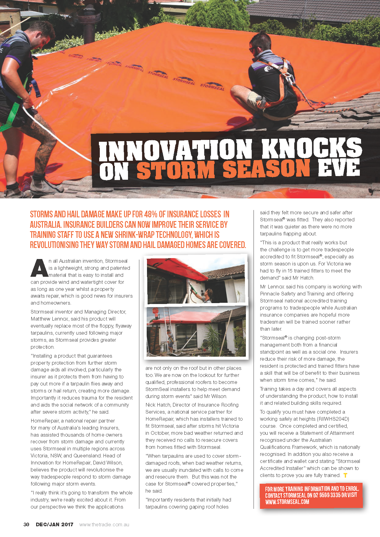 The Tradie Magazine: Innovation Knocks on Storm Season Eve